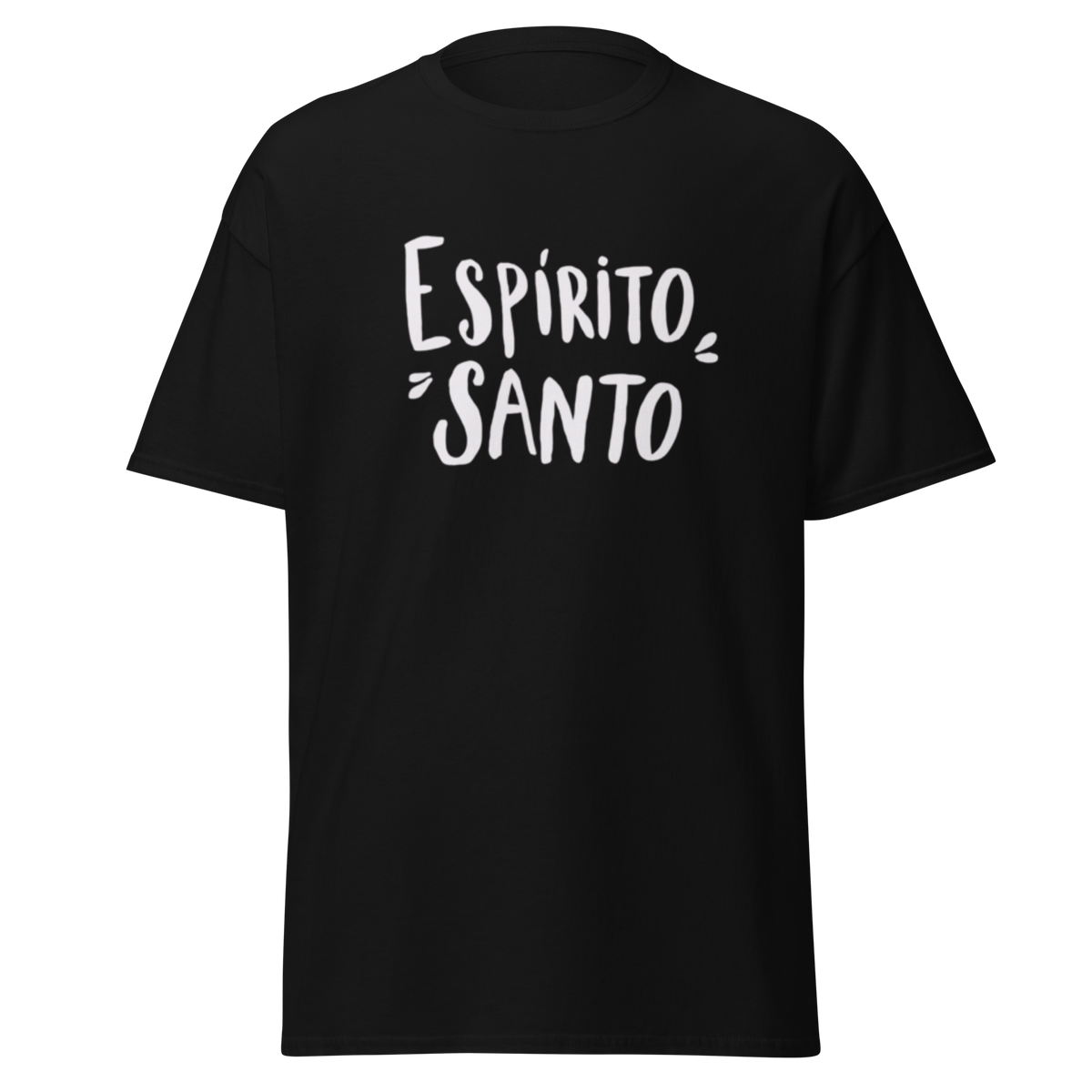 T-Shirt Cristã "Espirito Santo" estampagem branco