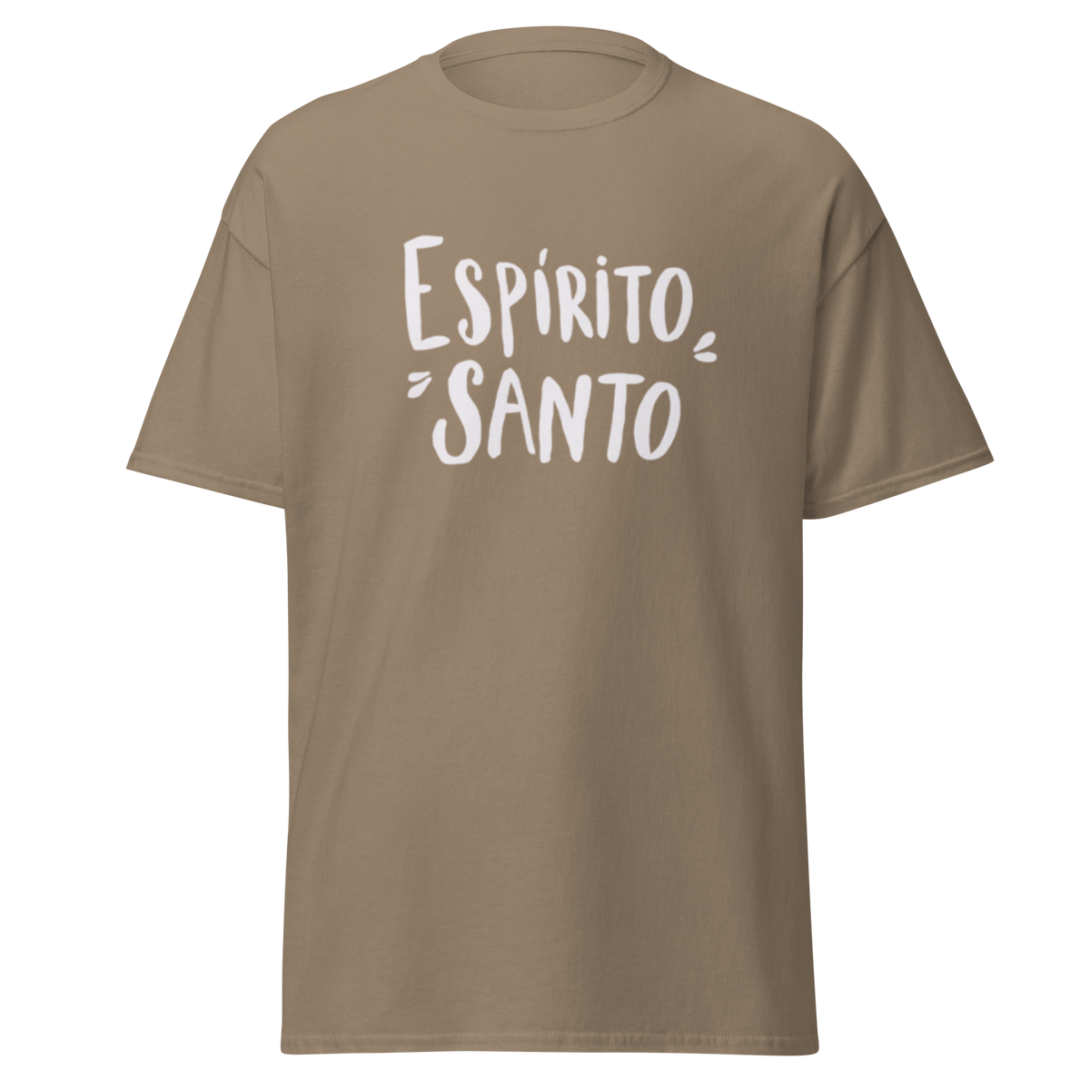 T-Shirt Cristã "Espirito Santo" estampagem branco