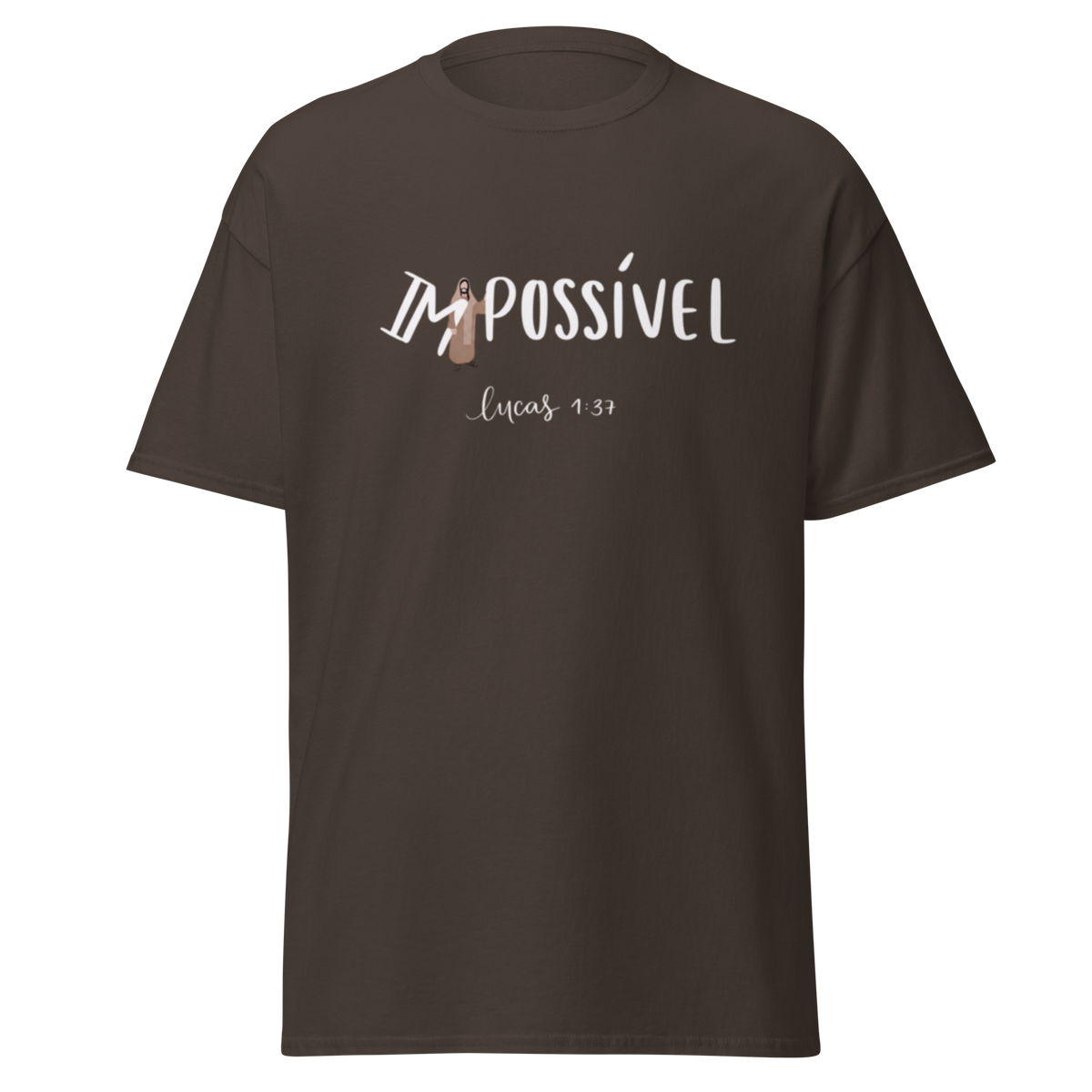 T-Shirt Cristã "Impossível" estampagem branco