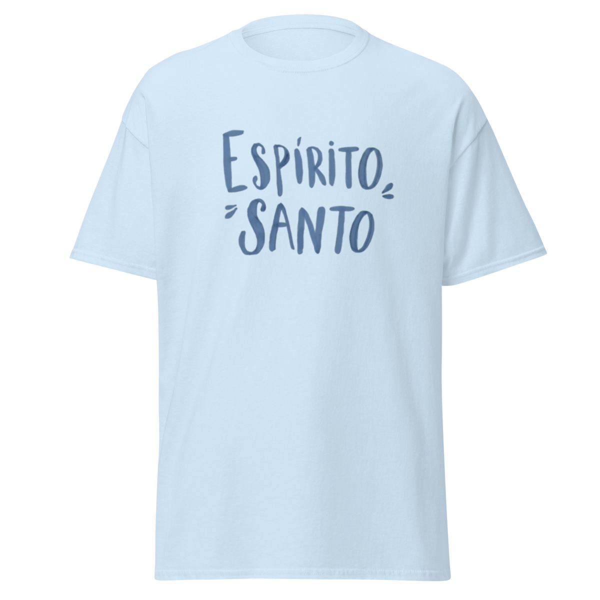 T-Shirt Cristã "Espirito Santo" estampagem azul