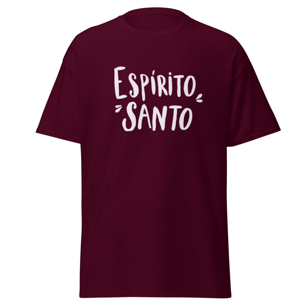 T-Shirt Cristã "Espirito Santo" estampagem branco