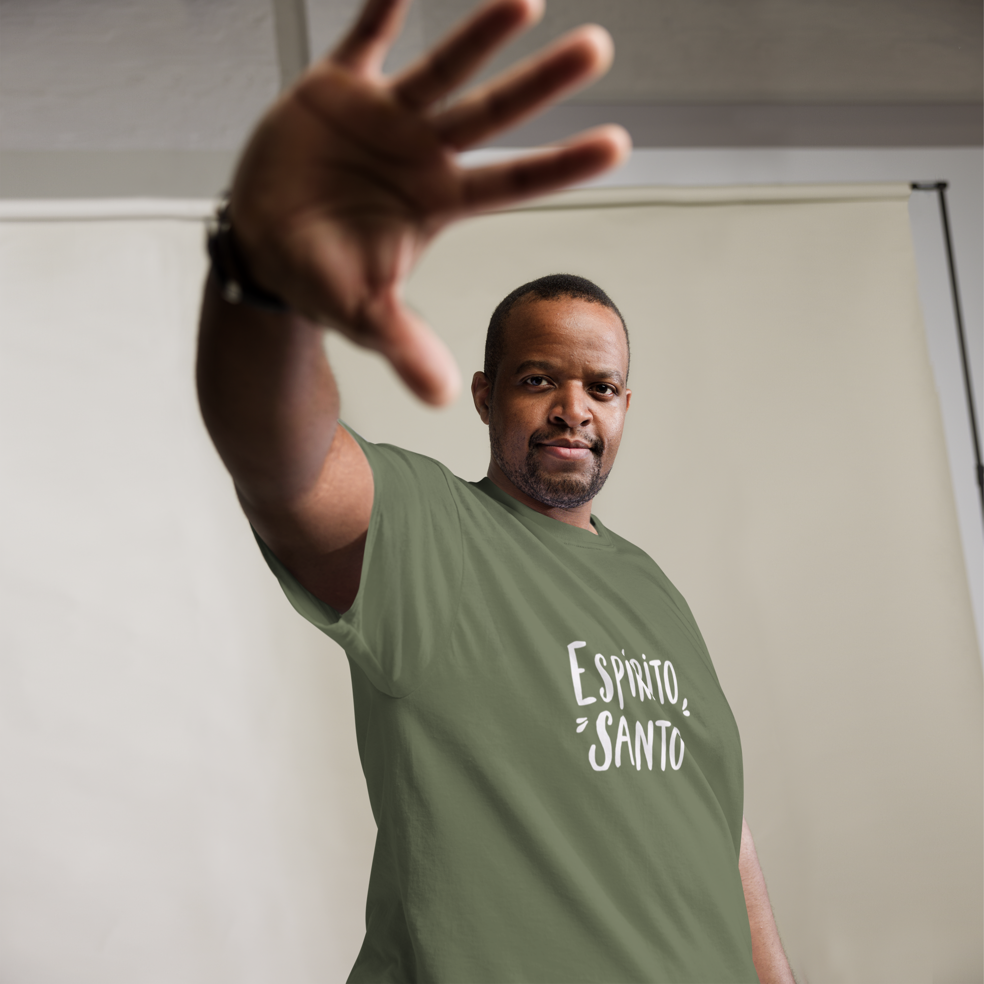 T-Shirt "Espirito Santo" estampagem branco