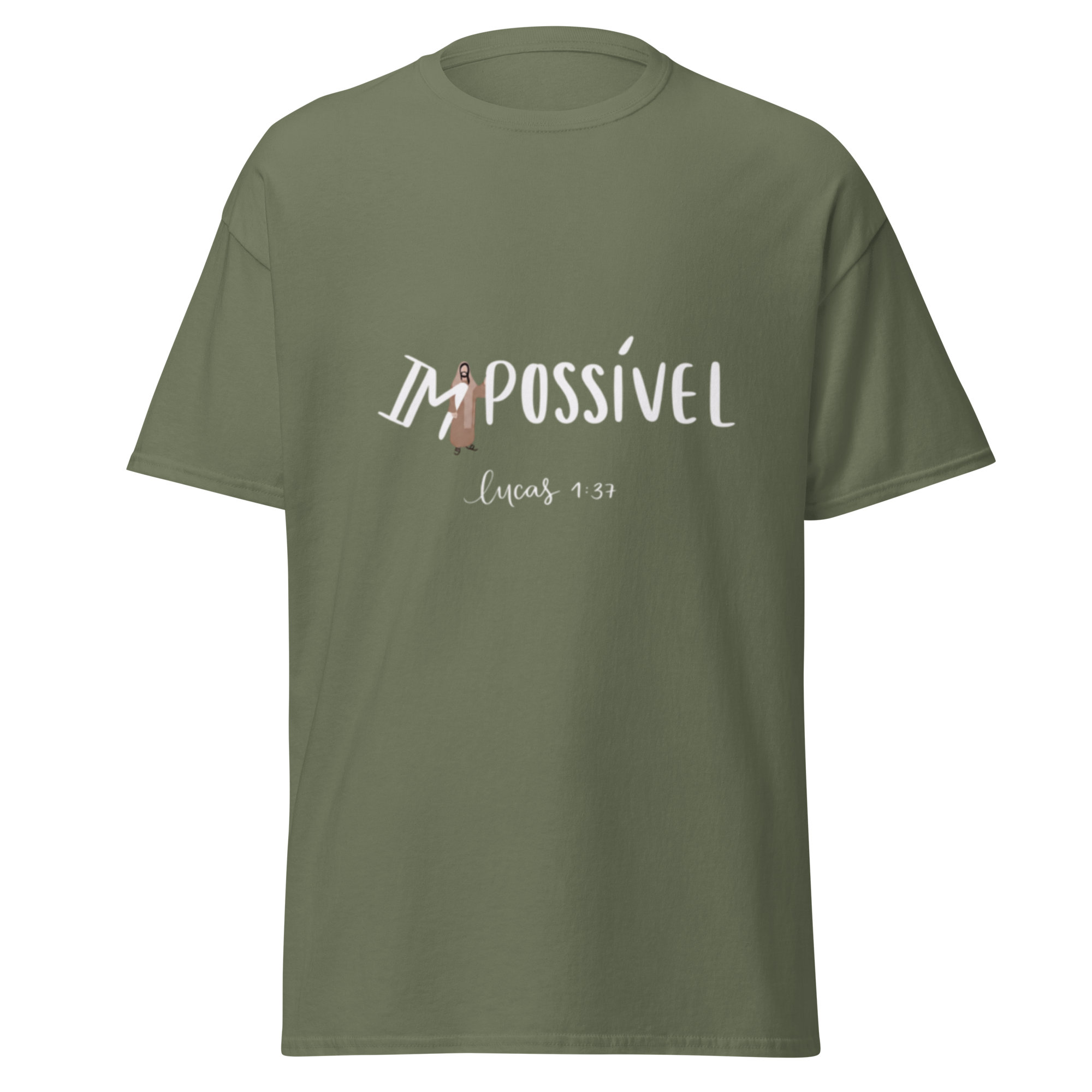T-Shirt "Impossível" estampagem branco