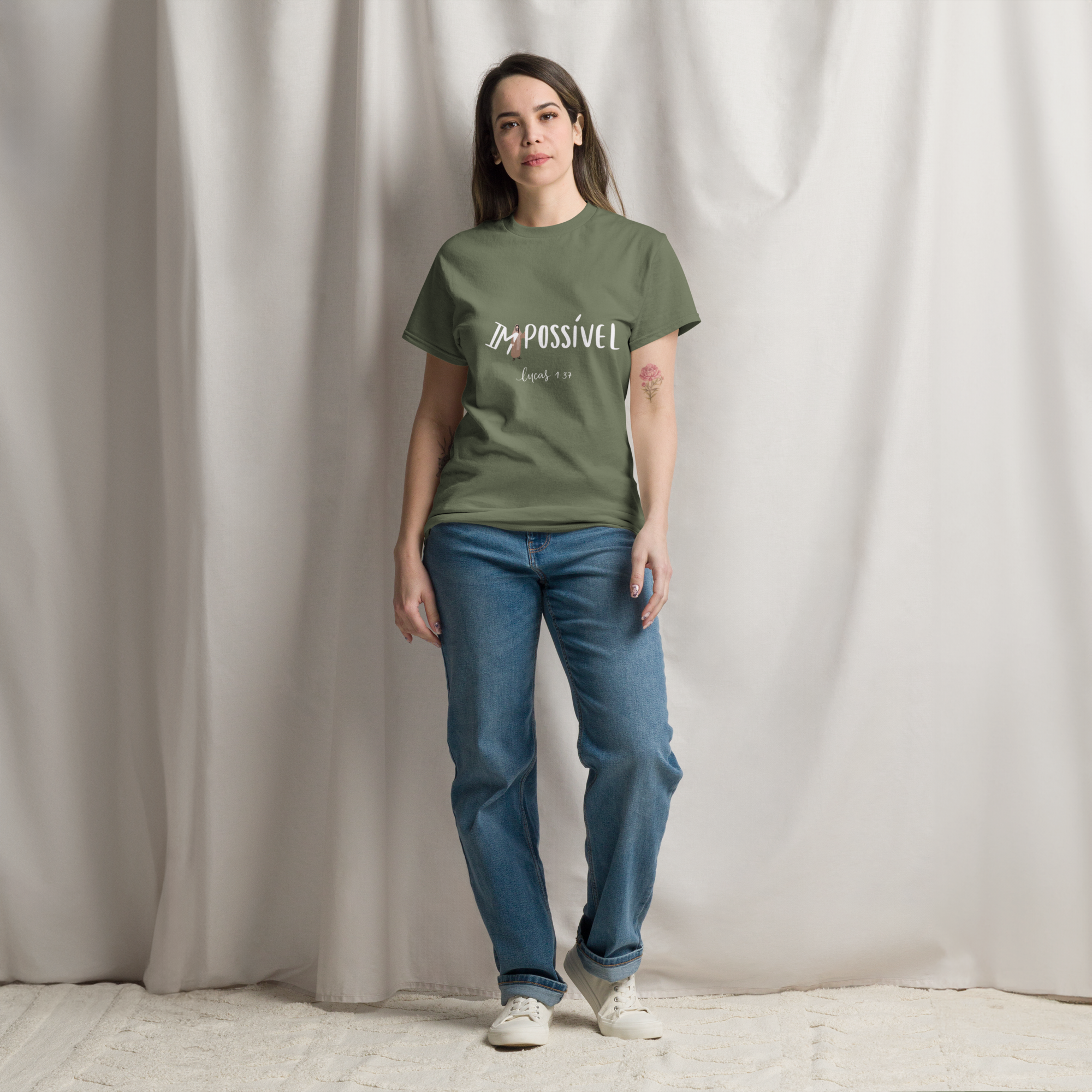 T-Shirt "Espirito Santo" estampagem branco