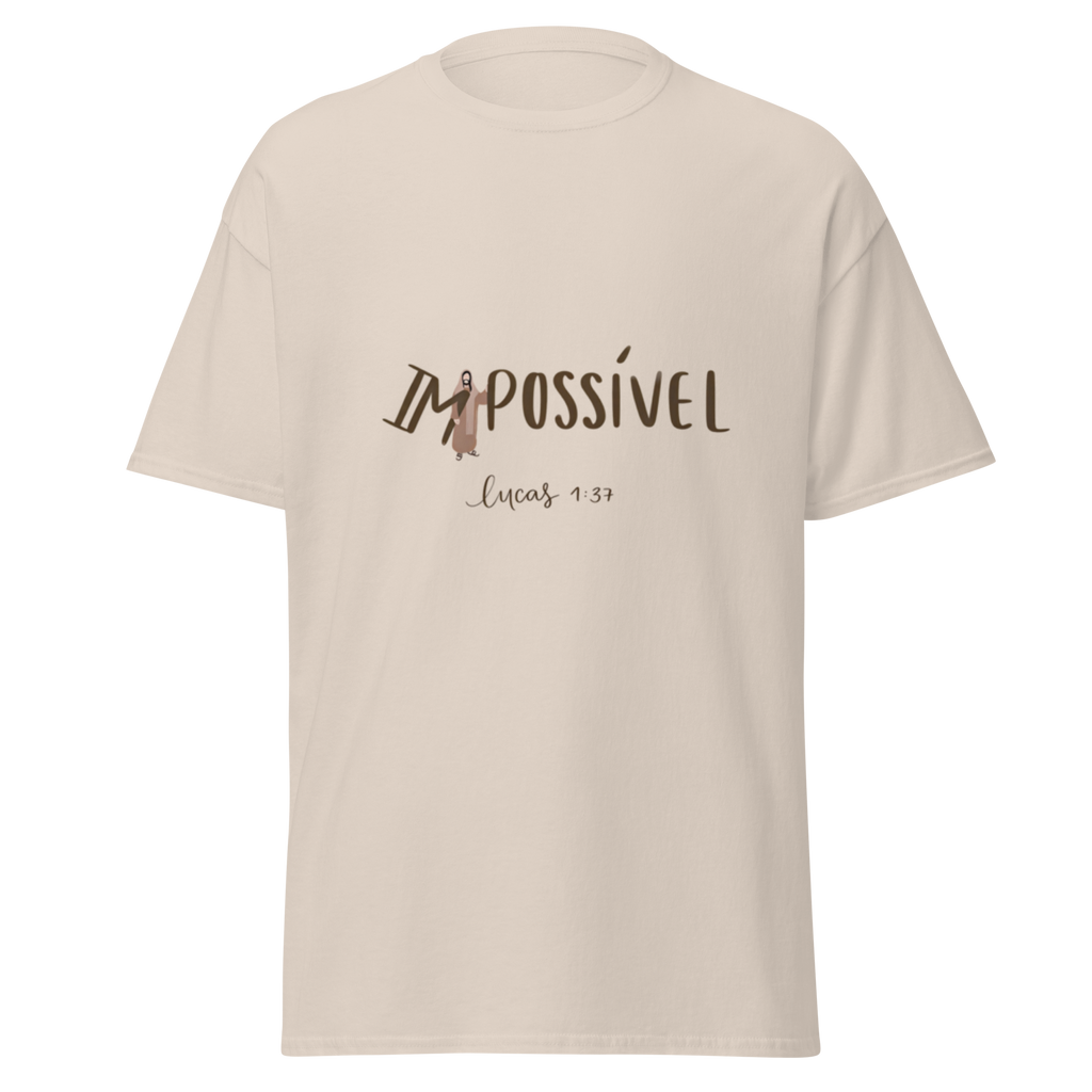 T-Shirt "Impossível" estampagem castanho