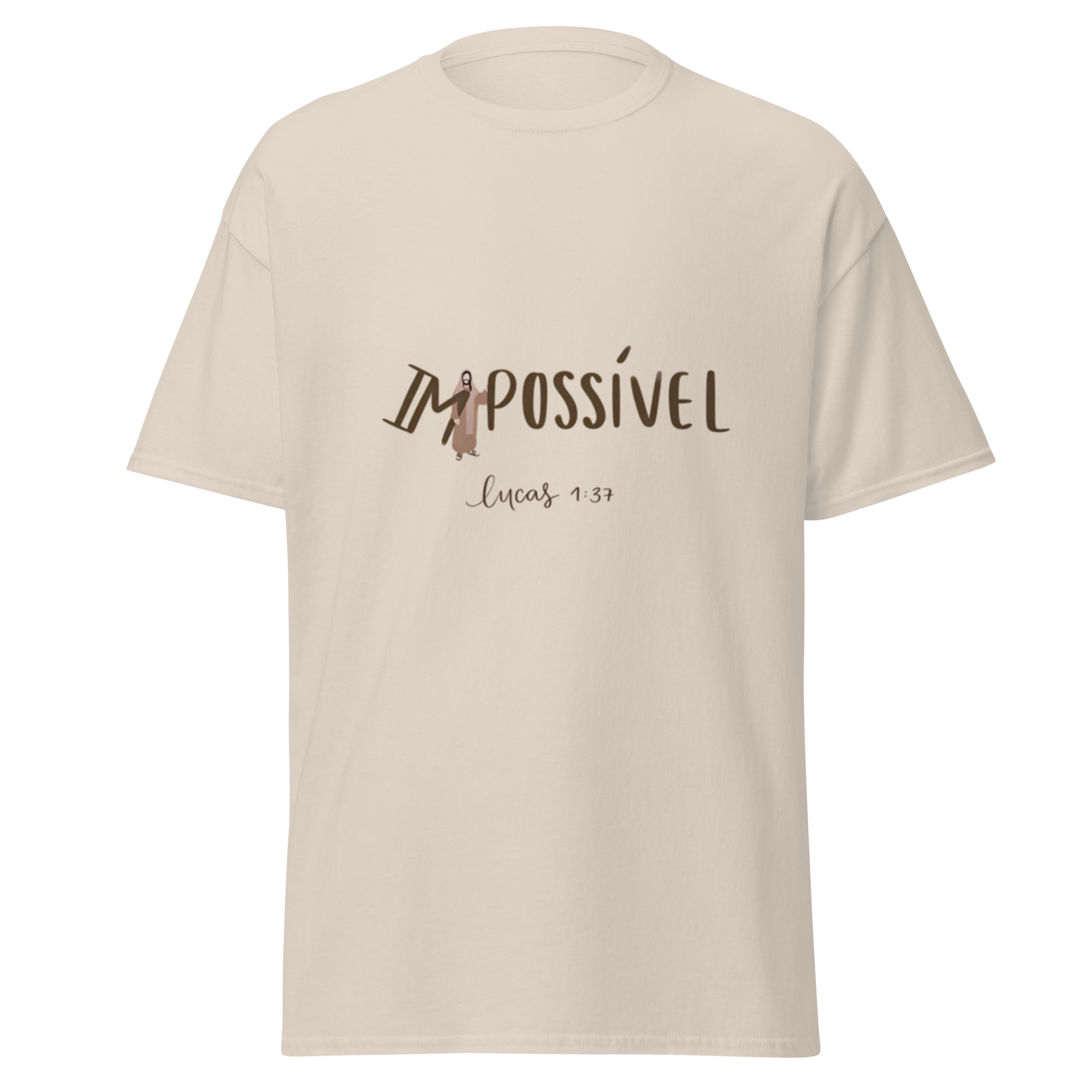 T-Shirt "Impossível" estampagem castanho