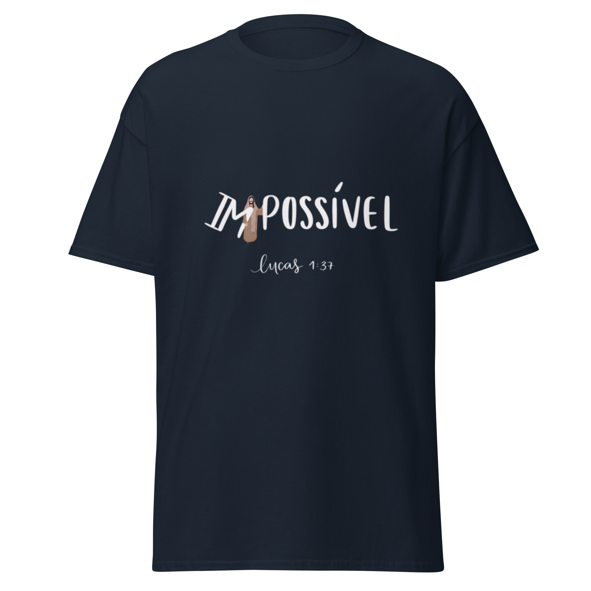 T-Shirt "Impossível" estampagem branco