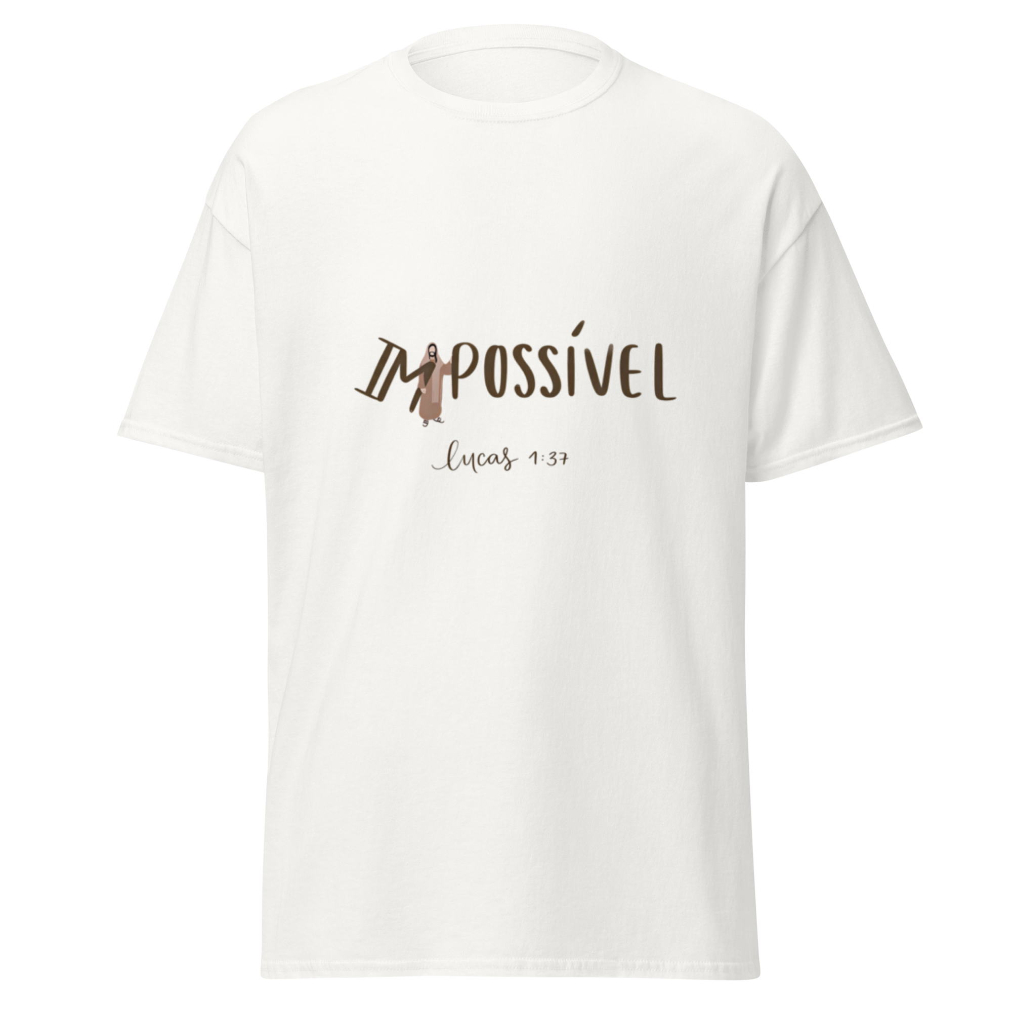 T-Shirt "Impossível" estampagem castanho