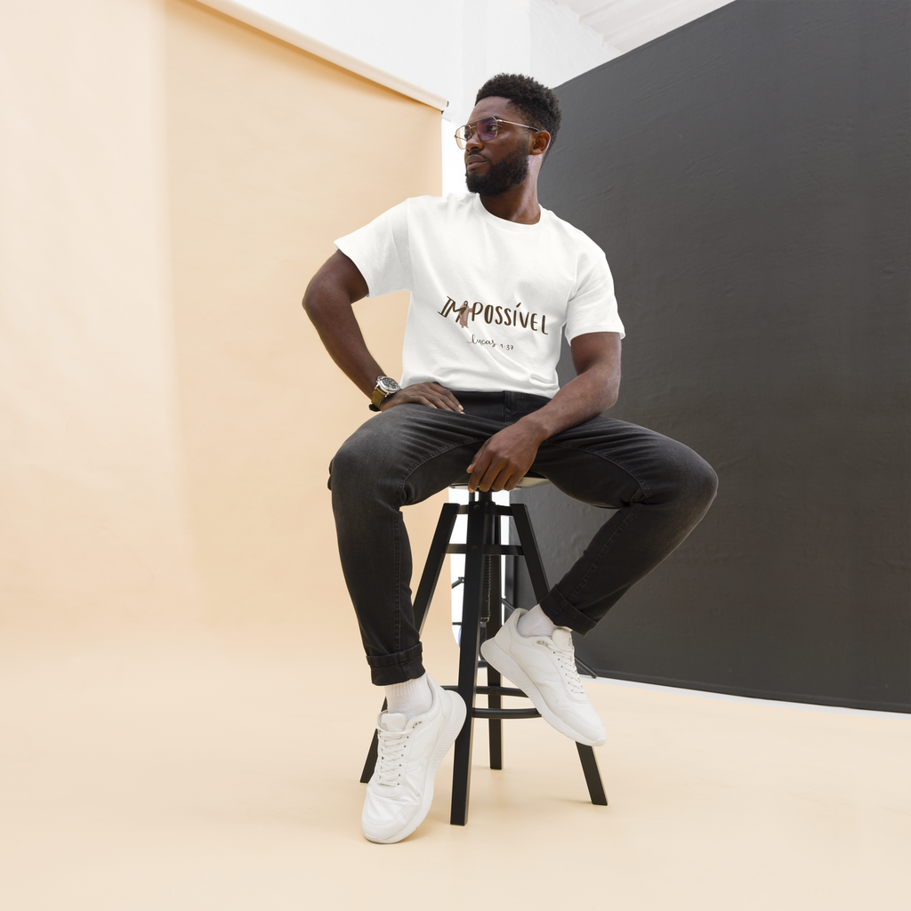 T-Shirt "Impossível" estampagem castanho