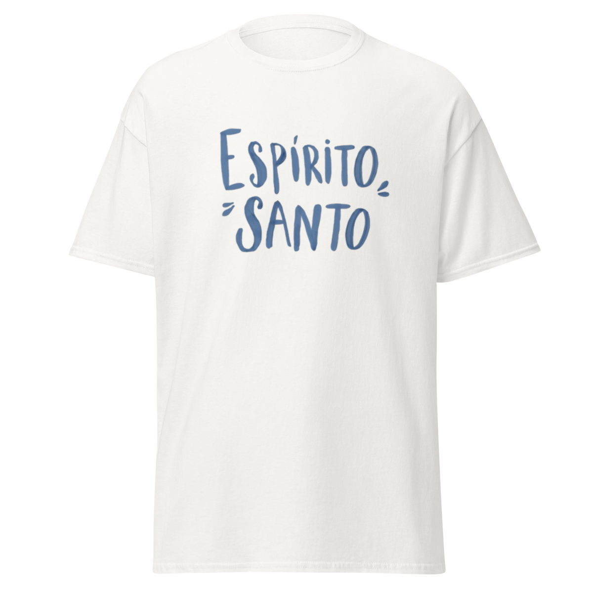 T-Shirt Cristã "Espirito Santo" estampagem azul