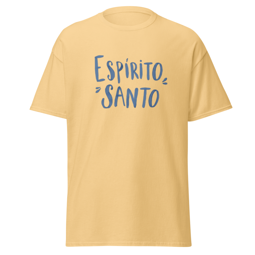 T-Shirt Cristã "Espirito Santo" estampagem azul