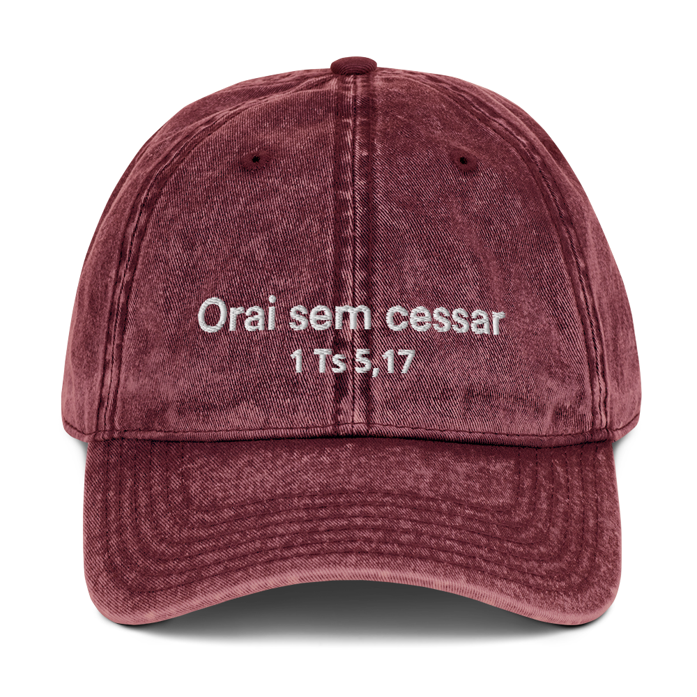Boné Vintage "Orai sem cessar"