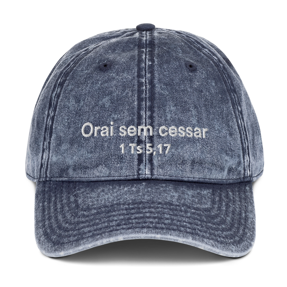 Boné Vintage "Orai sem cessar"
